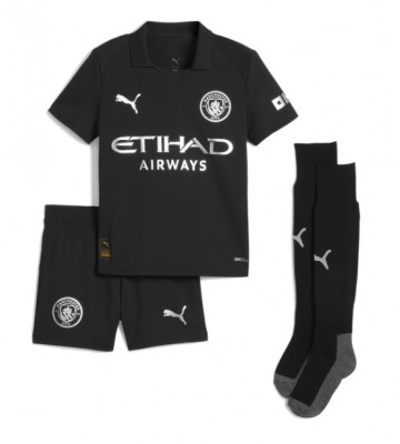 Manchester City Erling Haaland #9 Udebanetrøje Børn 2025-26 Kortærmet (+ Korte bukser)